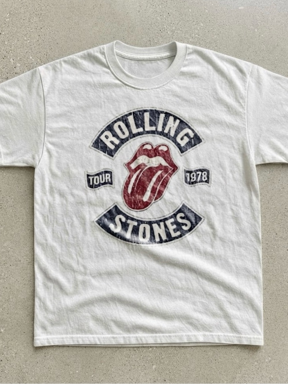 Rolling Stones 1978 Tour Logo Graphic Gildan T-shirt Concert Tee